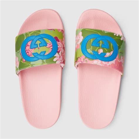 Ken Scott print women's slide sandal 